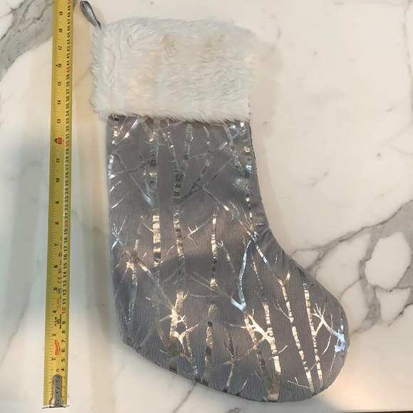 Silver Stocking with White Fur - Picture 3 of 5